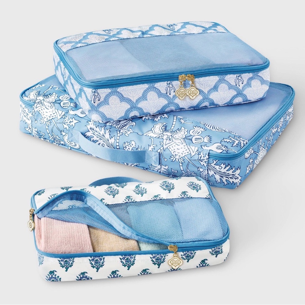 🩵🐰Roller Rabbit x Target 3pc Packing Cube Set Blue